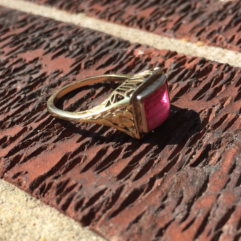 Art Deco Ruby Ring - image 1